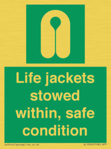 Life jackets stowed within